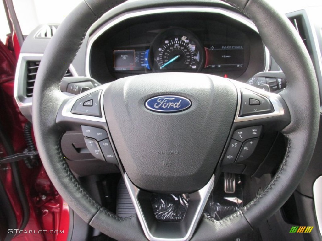 2015 Ford Edge Sport AWD Ebony Steering Wheel Photo #105167502