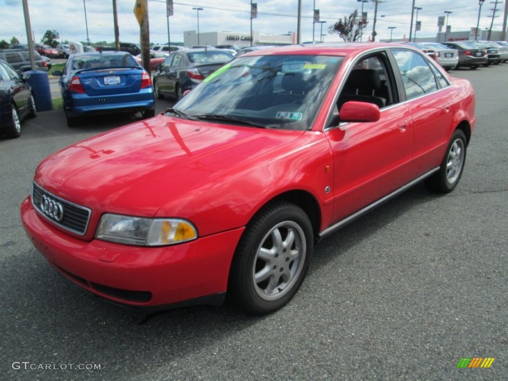 1996 A4 2.8 quattro Sedan - Laser Red / Black photo #2