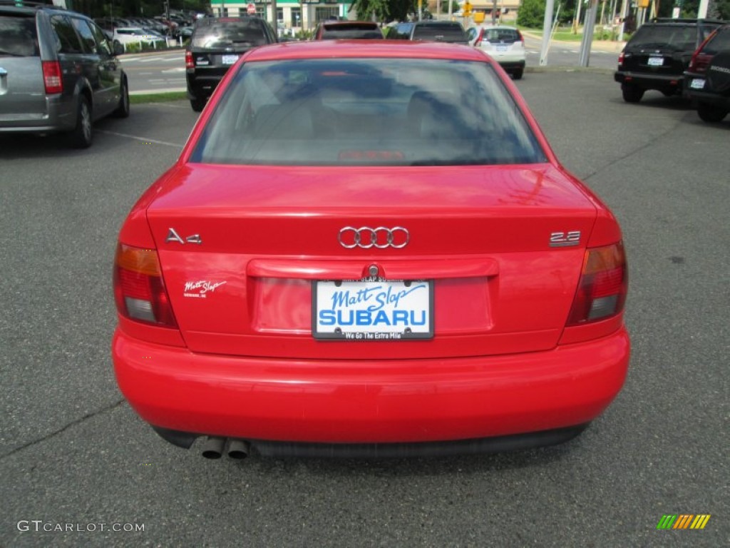 1996 A4 2.8 quattro Sedan - Laser Red / Black photo #7