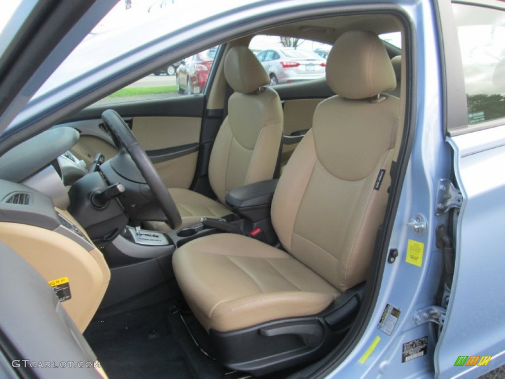 2012 Elantra Limited - Blue Sky Metallic / Beige photo #14