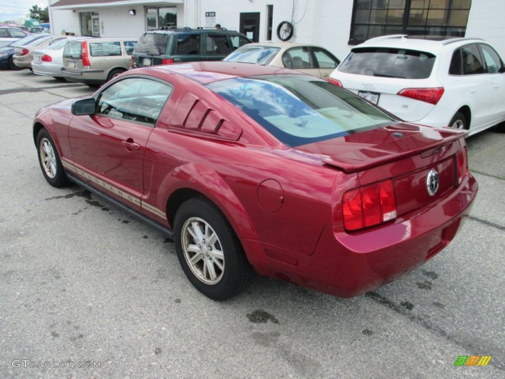 2007 Mustang V6 Premium Coupe - Redfire Metallic / Medium Parchment photo #9