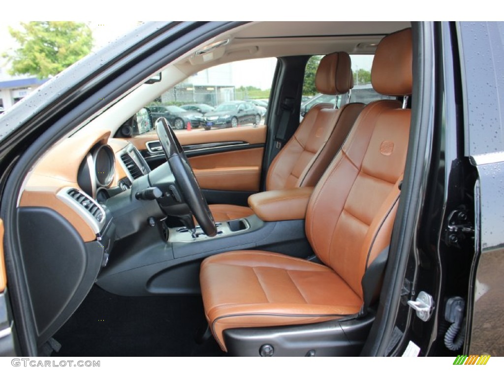 New Saddle/Black Interior 2012 Jeep Grand Cherokee Overland Photo #105173478