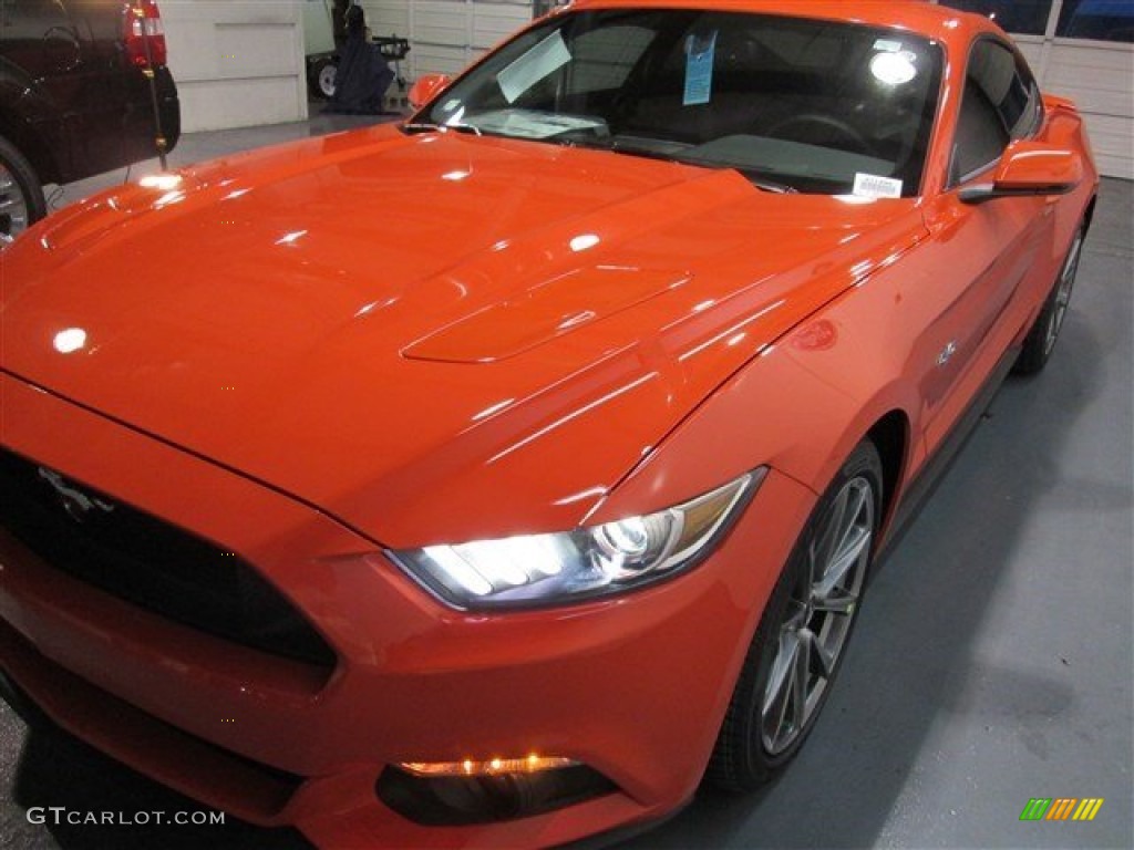 2015 Mustang GT Premium Coupe - Competition Orange / Ebony photo #3