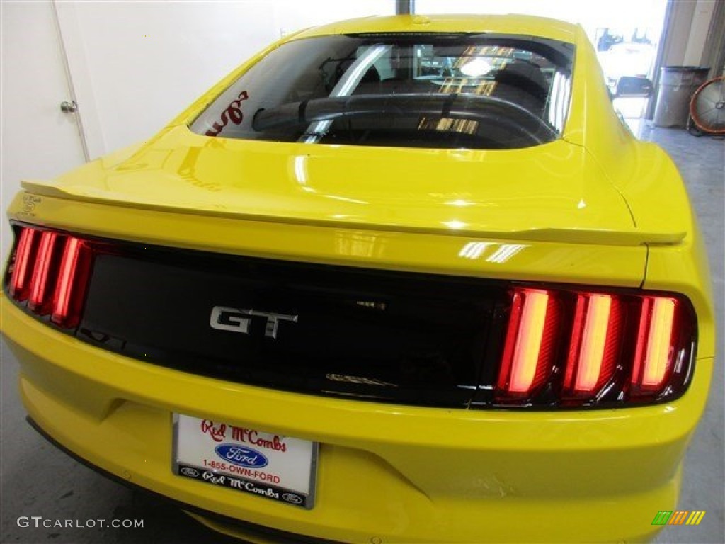 2015 Mustang GT Premium Coupe - Triple Yellow Tricoat / Ebony photo #6