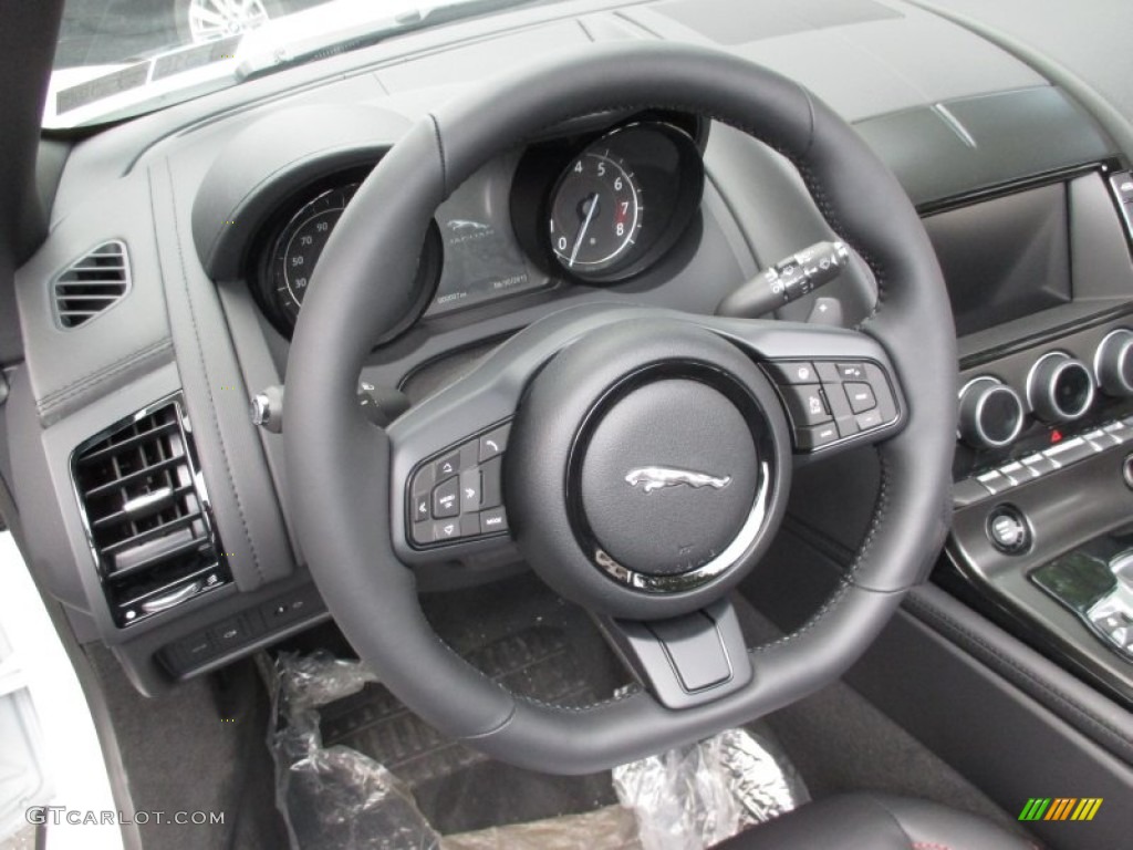 2016 Jaguar F-TYPE S AWD Convertible Jet Steering Wheel Photo #105182624