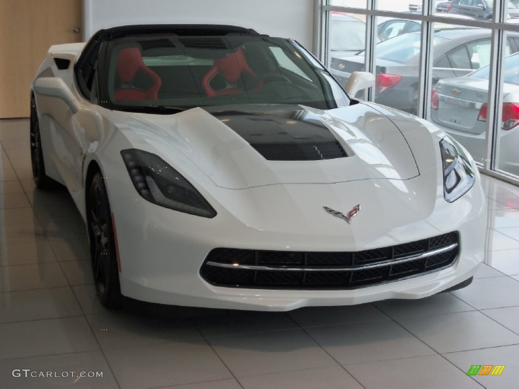 2015 Corvette Stingray Coupe - Arctic White / Adrenaline Red photo #1