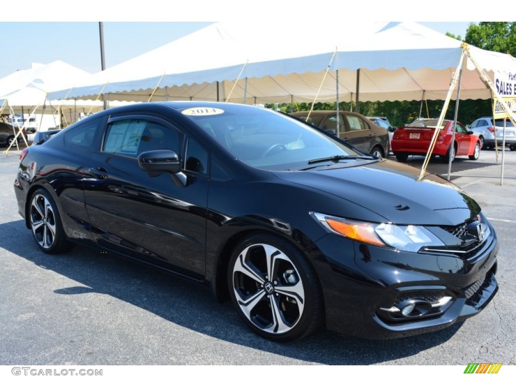 2014 Civic Si Coupe - Crystal Black Pearl / Black/Red photo #1