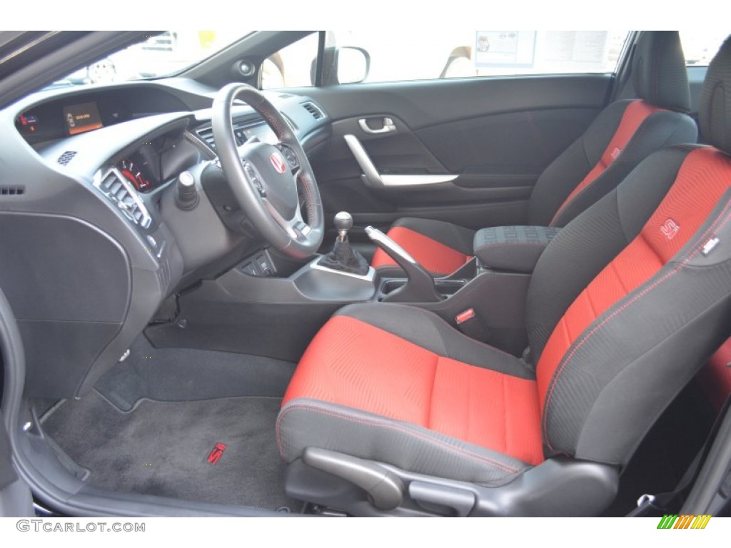 Black/Red Interior 2014 Honda Civic Si Coupe Photo #105184517