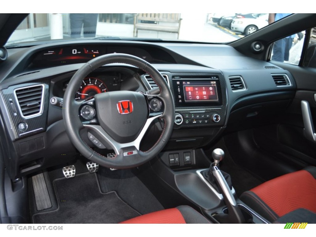 Black/Red Interior 2014 Honda Civic Si Coupe Photo #105184589