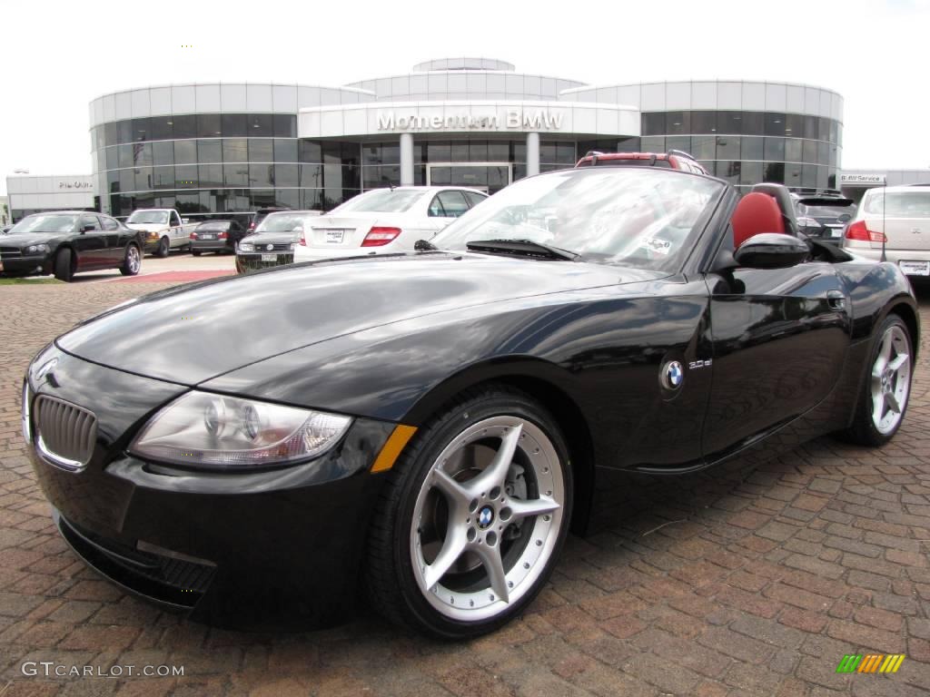 2006 Z4 3.0si Roadster - Jet Black / Dream Red photo #1