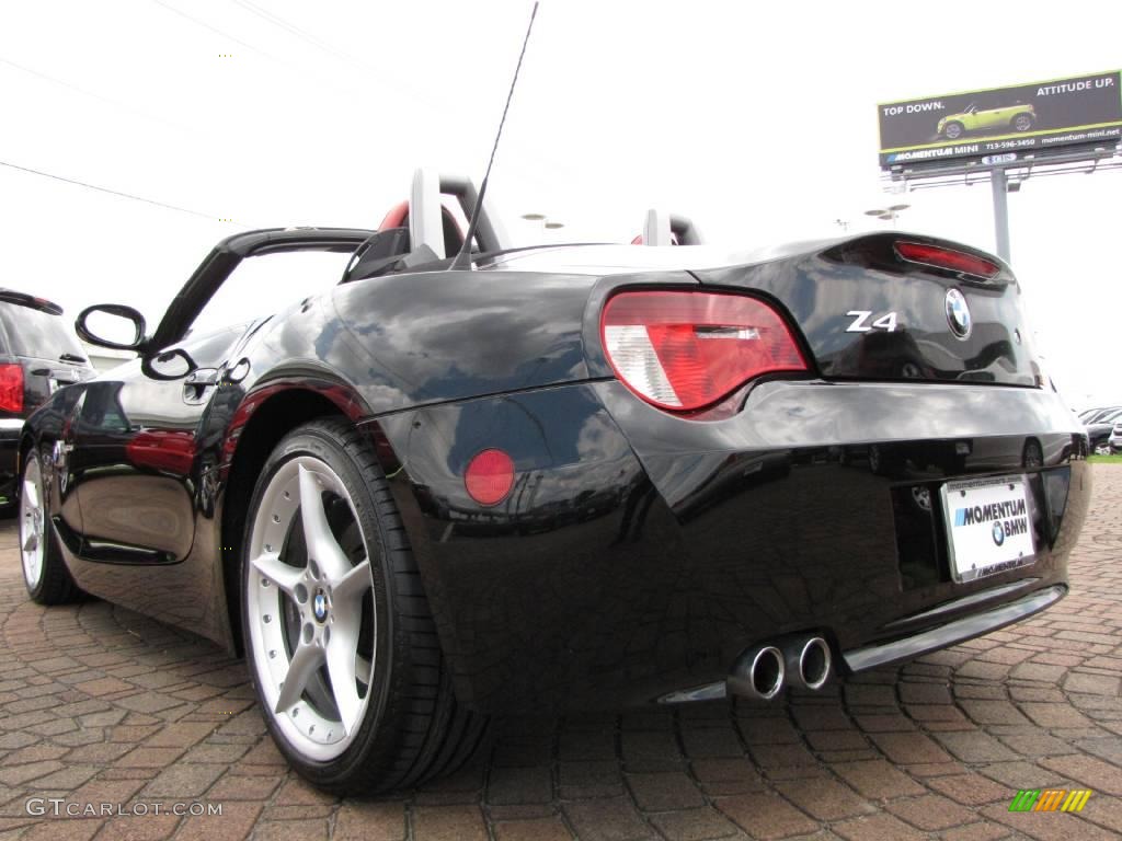 2006 Z4 3.0si Roadster - Jet Black / Dream Red photo #3