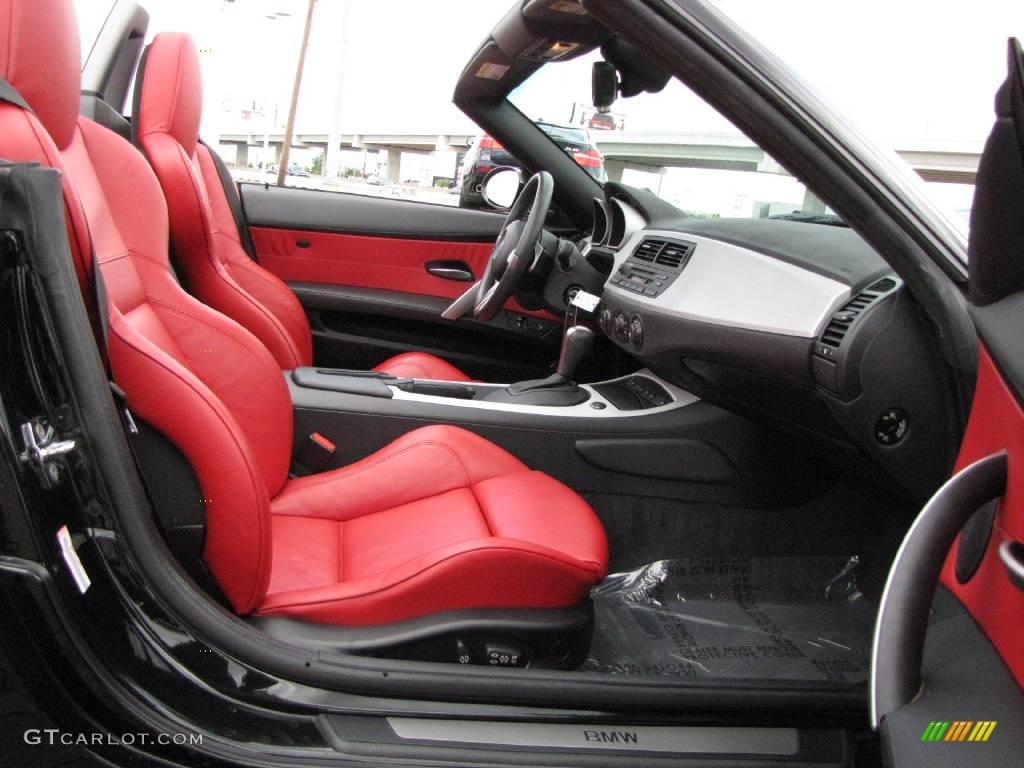 2006 Z4 3.0si Roadster - Jet Black / Dream Red photo #18
