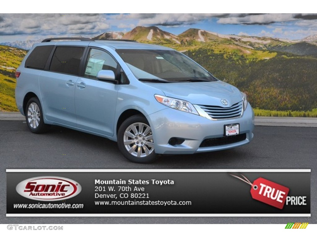 2015 Sienna LE AWD - Sky Blue Pearl / Bisque photo #1