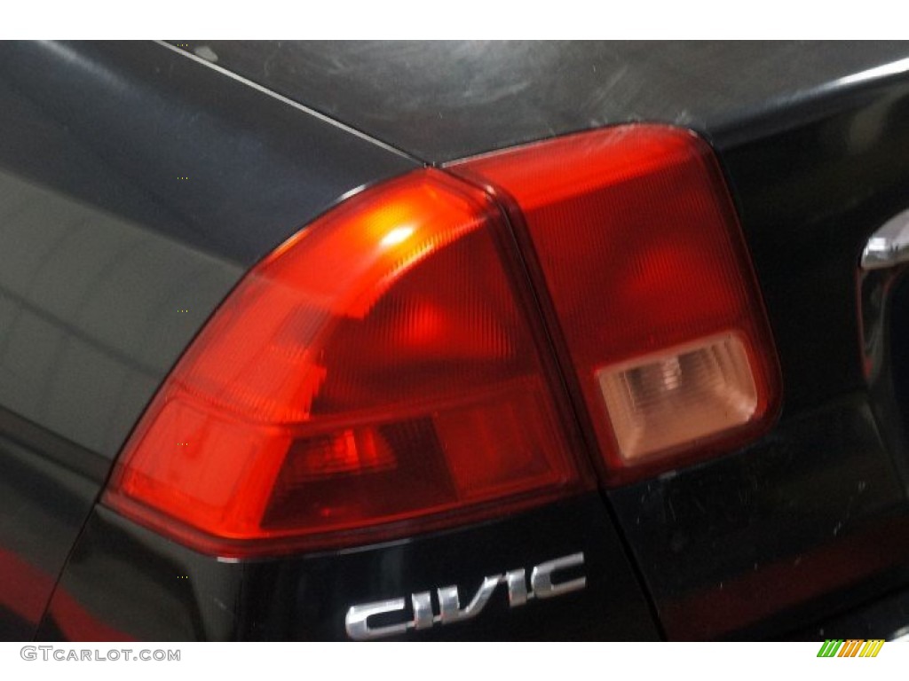 2002 Civic LX Sedan - Nighthawk Black Pearl / Beige photo #57