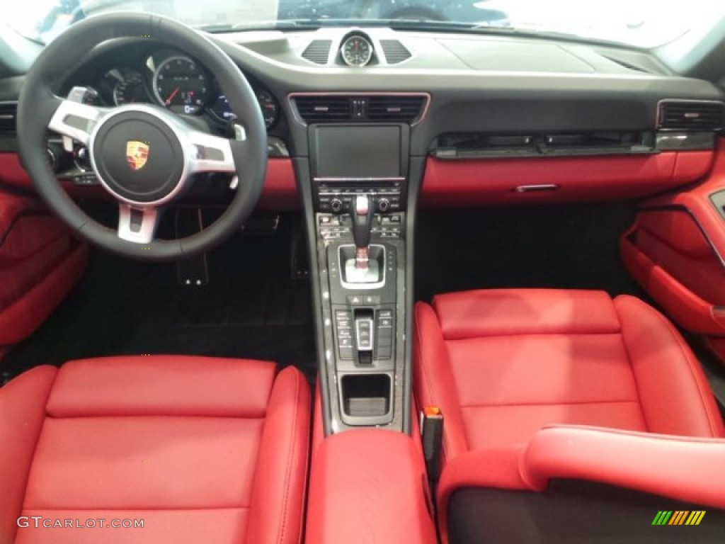 Black/Garnet Red Interior 2015 Porsche 911 Turbo S Cabriolet Photo #105198626