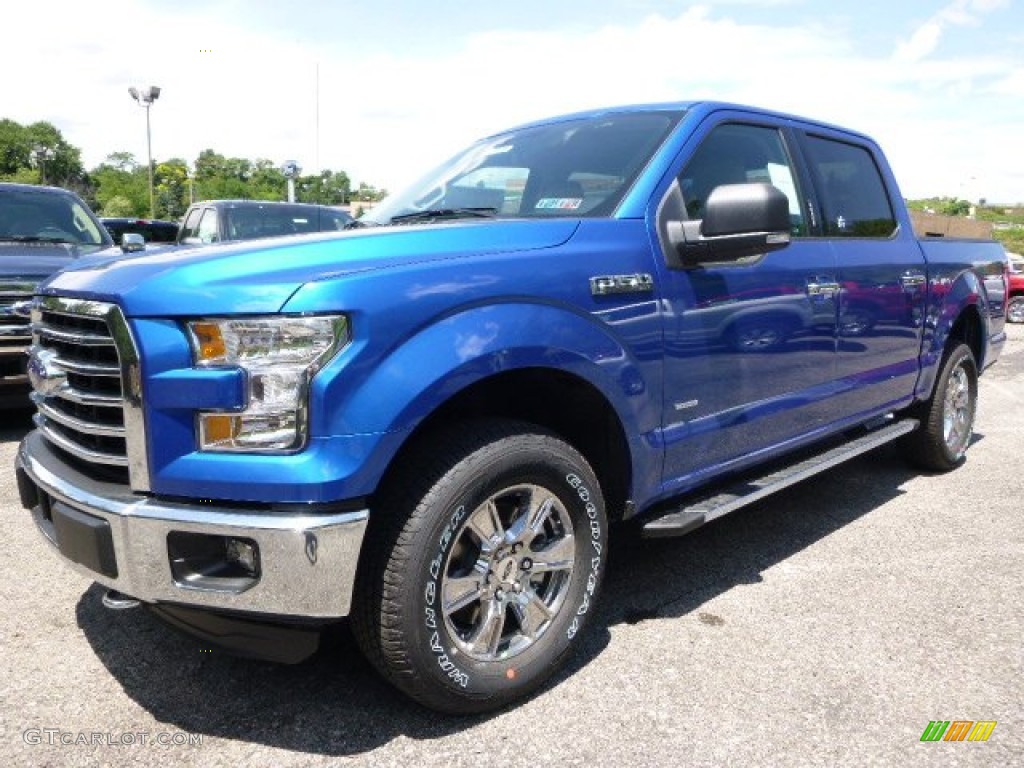 2015 F150 XLT SuperCrew 4x4 - Blue Flame Metallic / Medium Light Camel photo #5