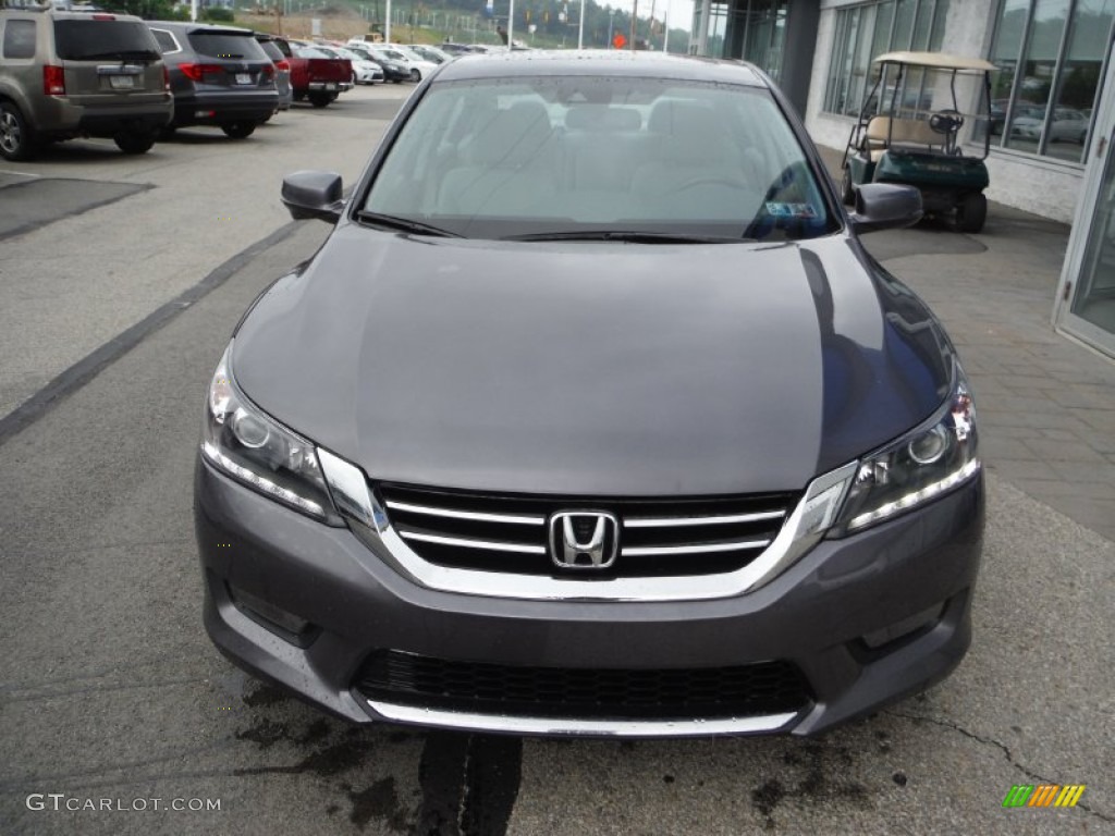 2014 Accord EX-L V6 Sedan - Modern Steel Metallic / Black photo #4