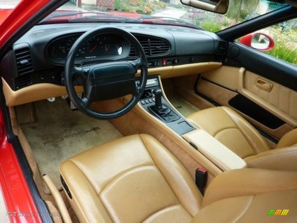 Tan Interior 1994 Porsche 968 Coupe Photo #105214886