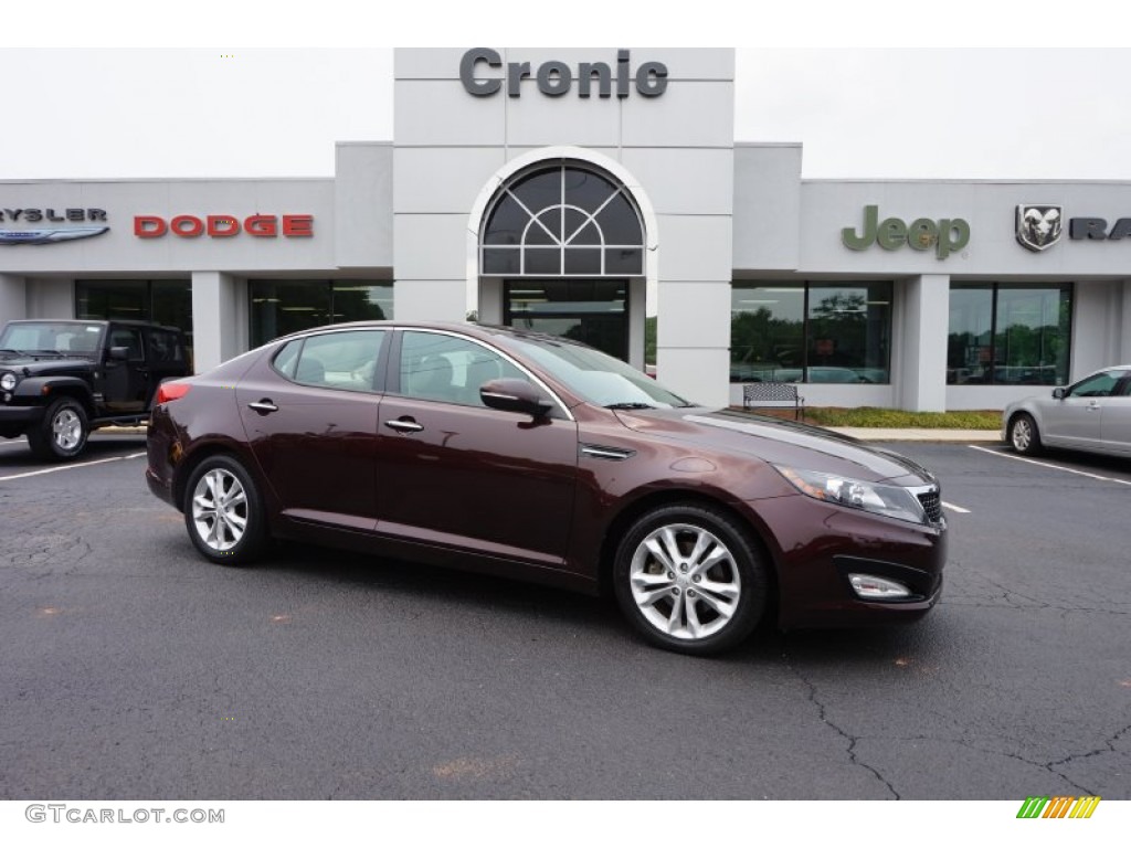 2013 Optima EX - Dark Cherry Pearl Metallic / Beige photo #1