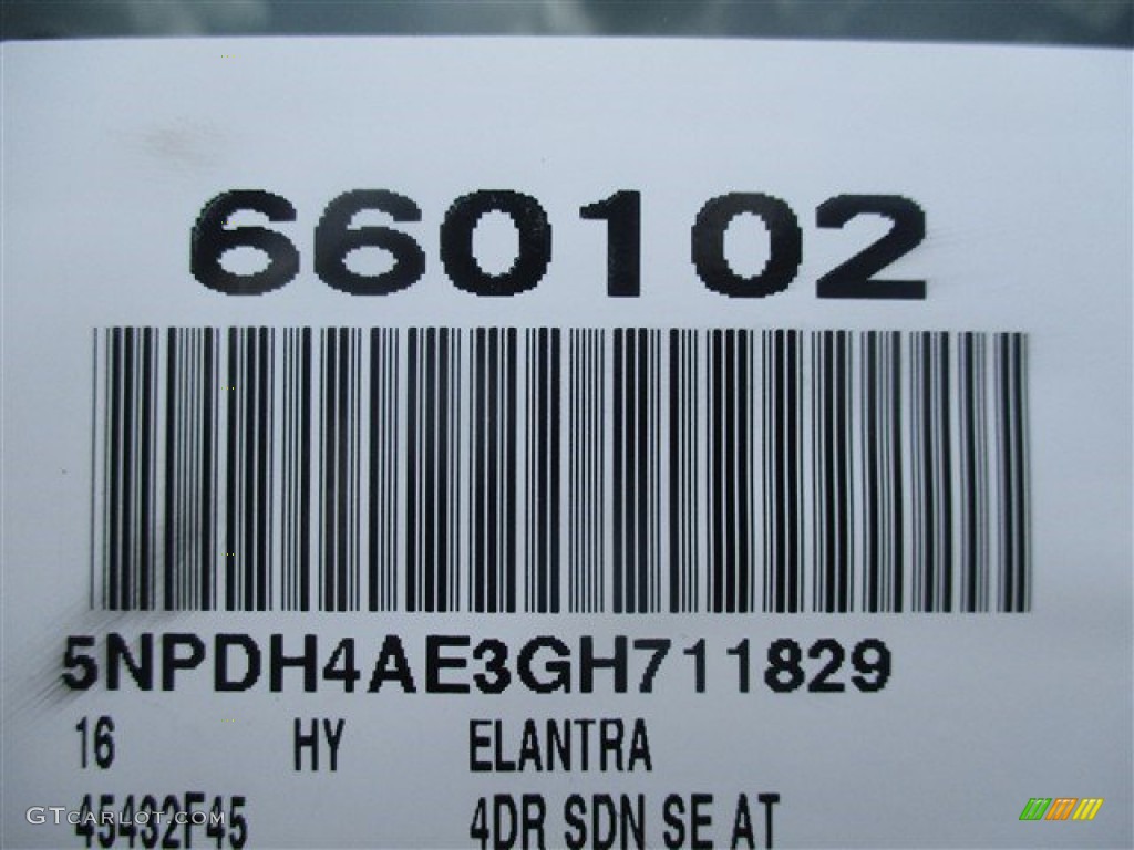 2016 Elantra SE - White / Gray photo #2