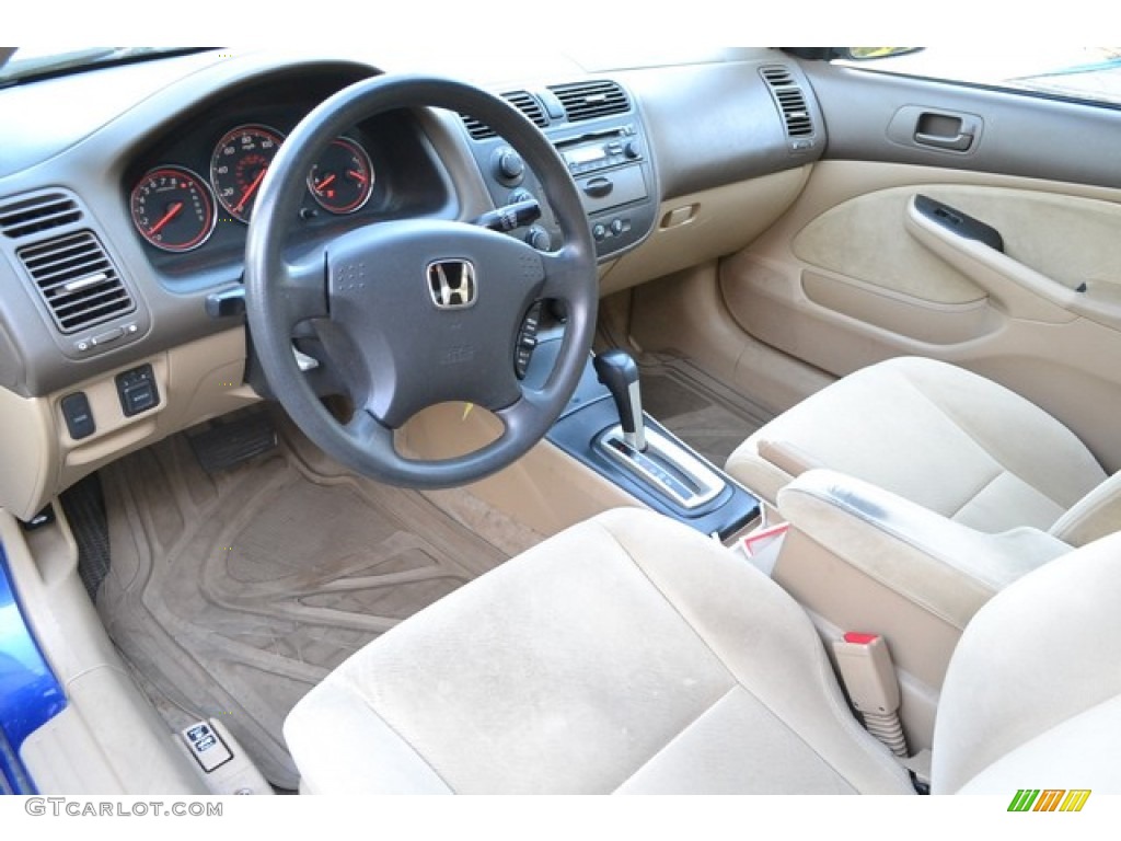 2004 Civic LX Coupe - Fiji Blue Pearl / Ivory Beige photo #7