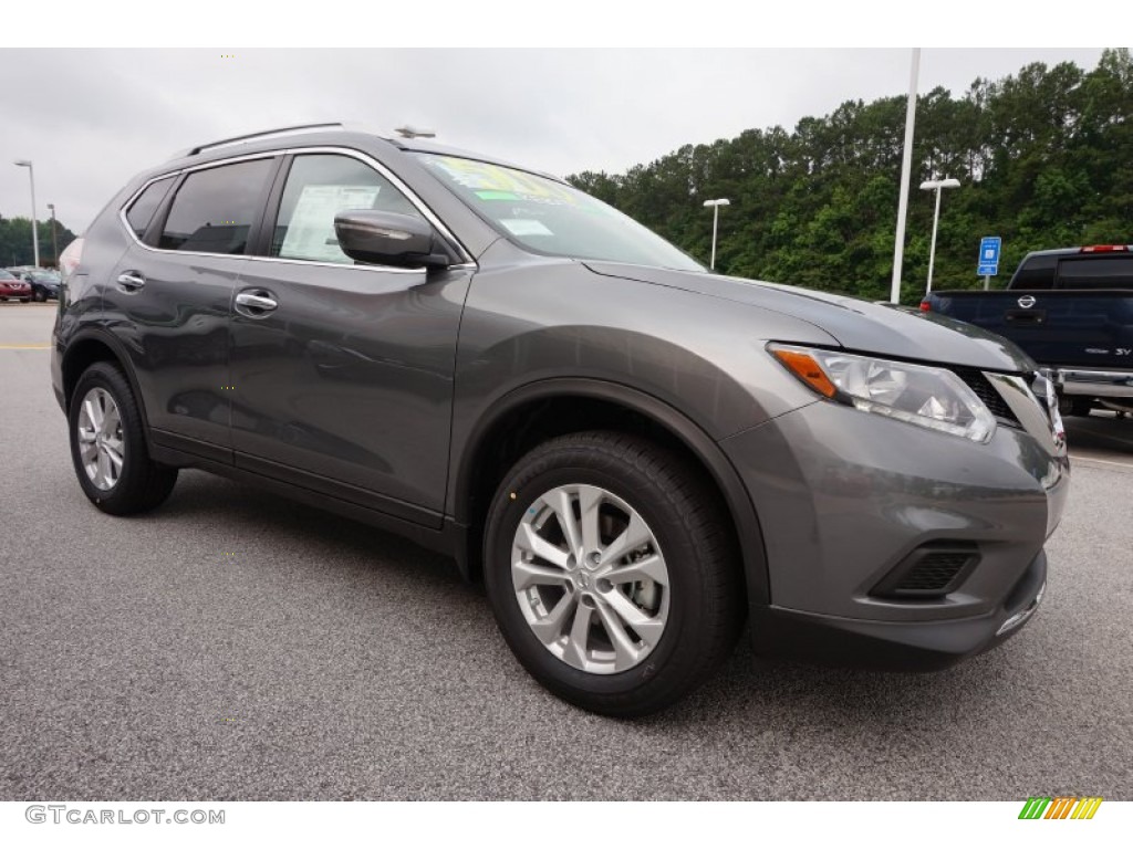 Gun Metallic 2015 Nissan Rogue SV Exterior Photo #105223506