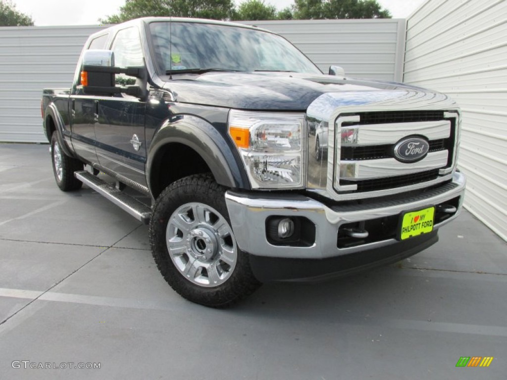 2016 F250 Super Duty Lariat Crew Cab 4x4 - Blue Jeans Metallic / Black photo #1