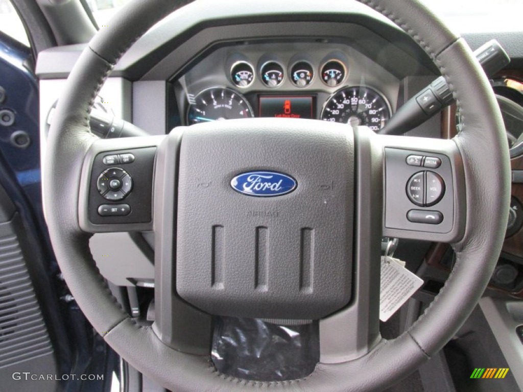 2016 Ford F250 Super Duty Lariat Crew Cab 4x4 Black Steering Wheel Photo #105227708