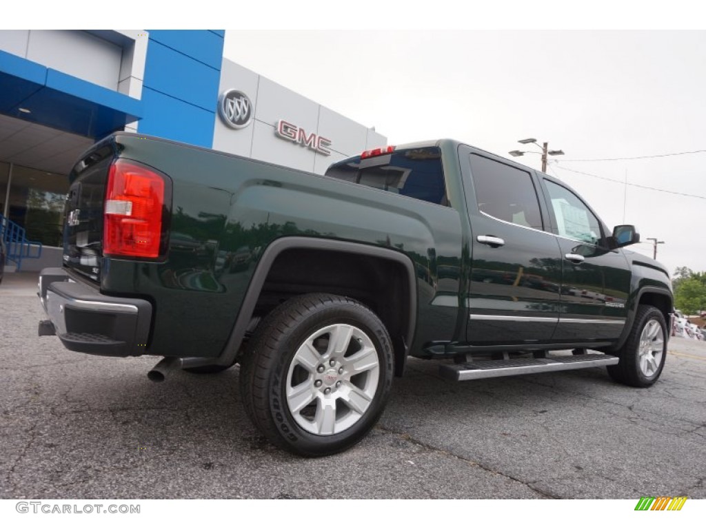 2015 Sierra 1500 SLT Crew Cab - Emerald Green Metallic / Cocoa/Dune photo #7