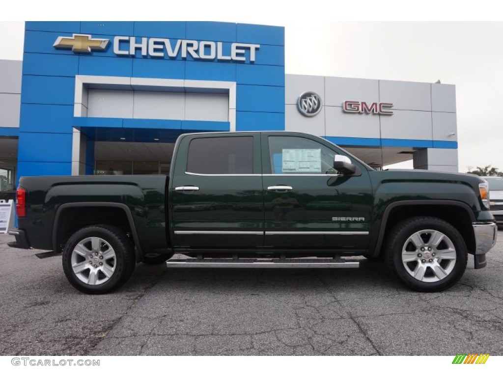 Emerald Green Metallic 2015 GMC Sierra 1500 SLT Crew Cab Exterior Photo #105228018