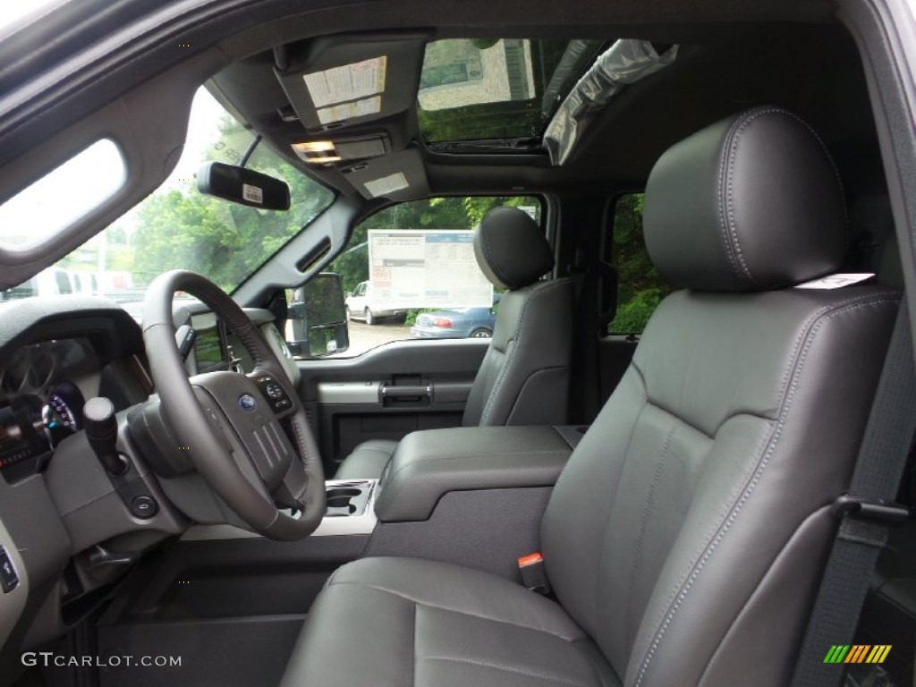 Black Interior 2016 Ford F350 Super Duty Lariat Crew Cab 4x4 Photo #105230669