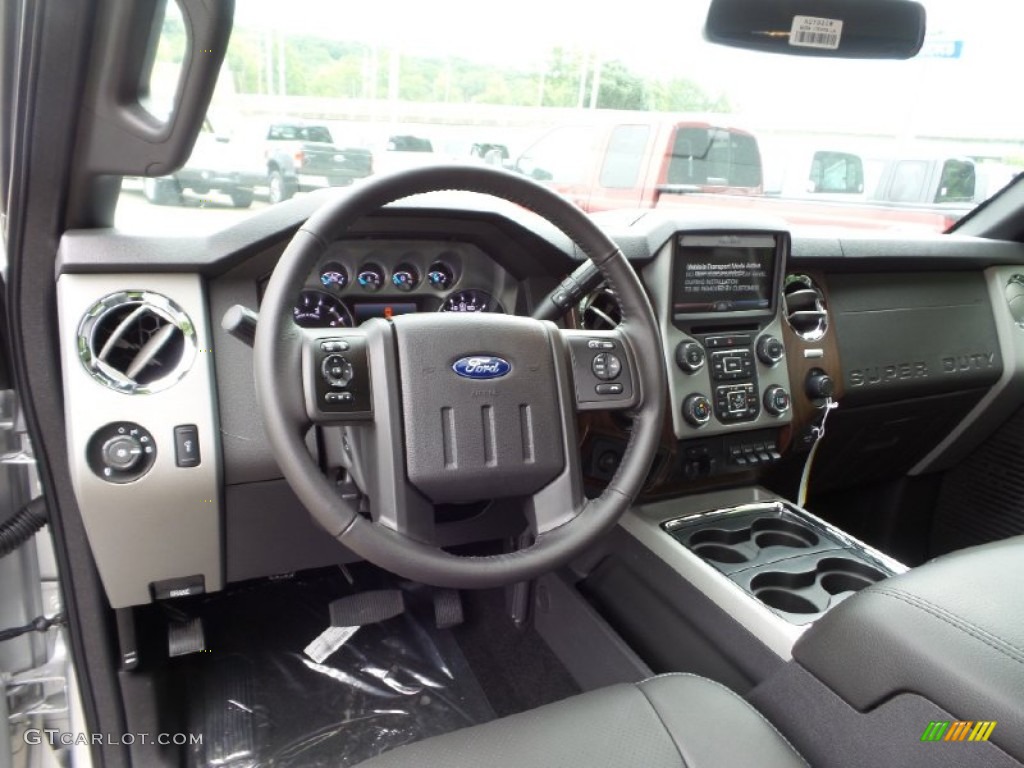 Black Interior 2016 Ford F350 Super Duty Lariat Crew Cab 4x4 Photo #105230717