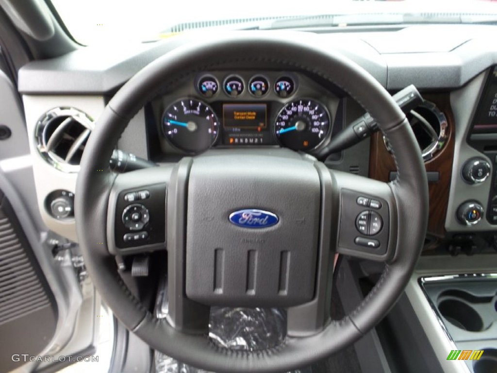 2016 Ford F350 Super Duty Lariat Crew Cab 4x4 Black Steering Wheel Photo #105230834