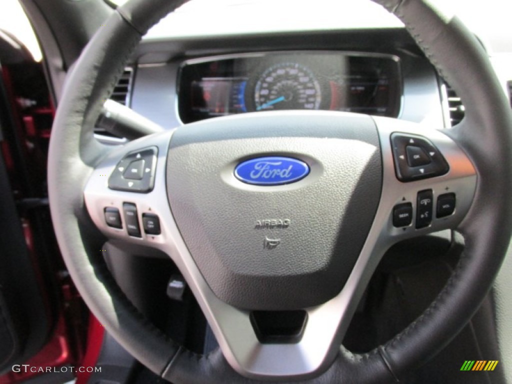 2015 Ford Taurus SEL Charcoal Black Steering Wheel Photo #105231101