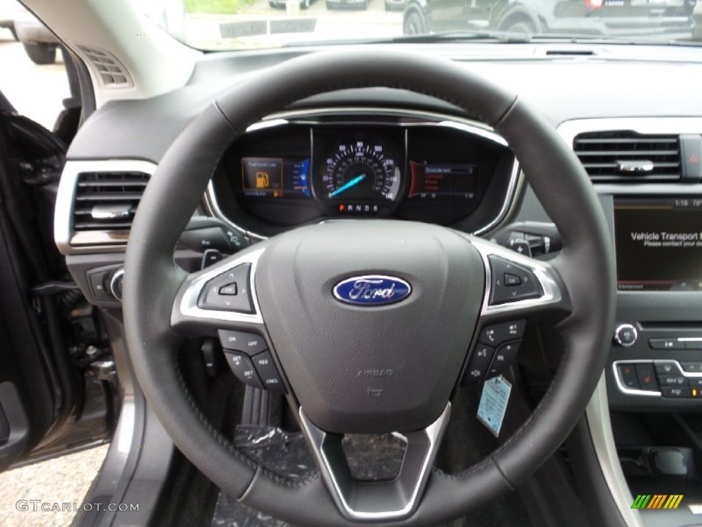 2016 Ford Fusion SE AWD Charcoal Black Steering Wheel Photo #105231986