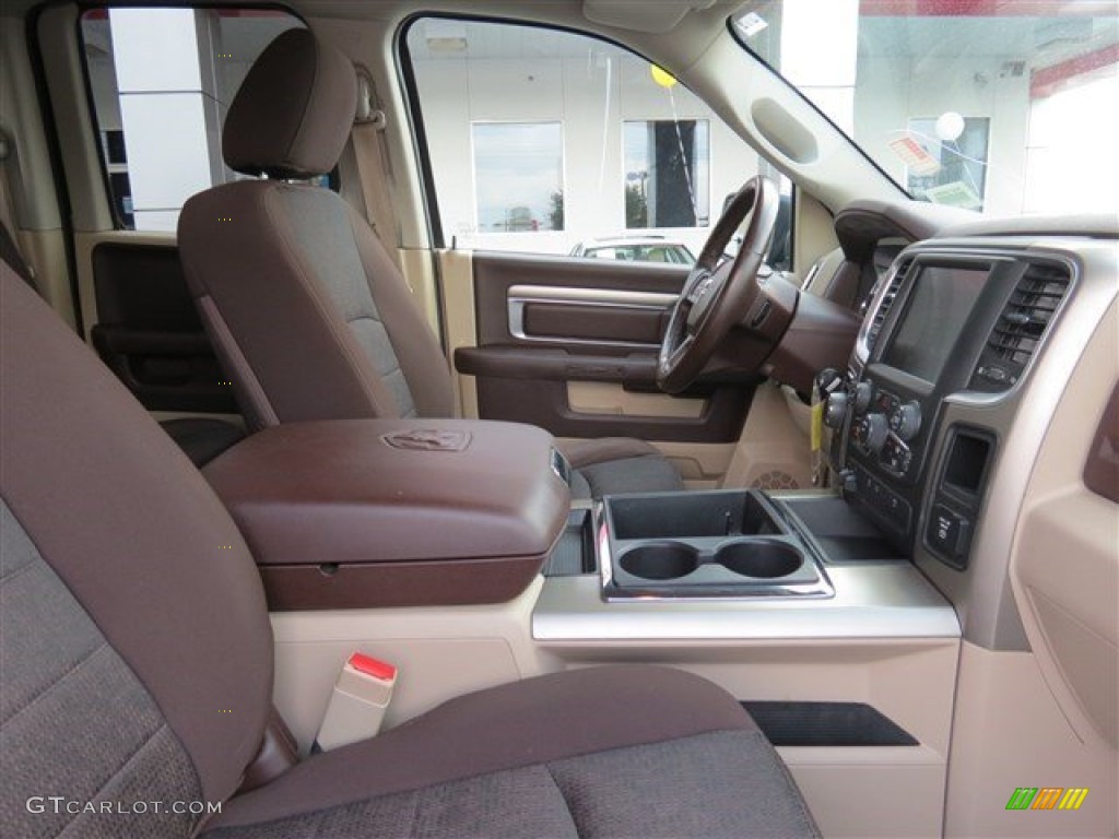 2013 1500 SLT Quad Cab - Western Brown Pearl / Canyon Brown/Light Frost Beige photo #15