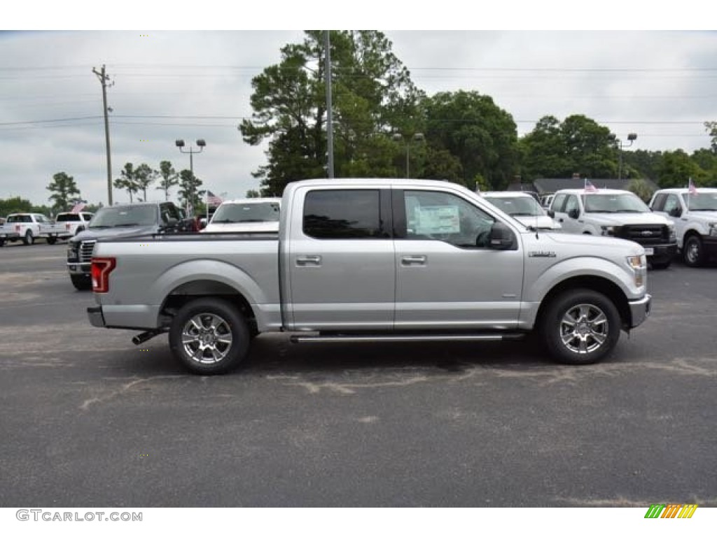 2015 F150 XLT SuperCrew - Ingot Silver Metallic / Medium Earth Gray photo #4