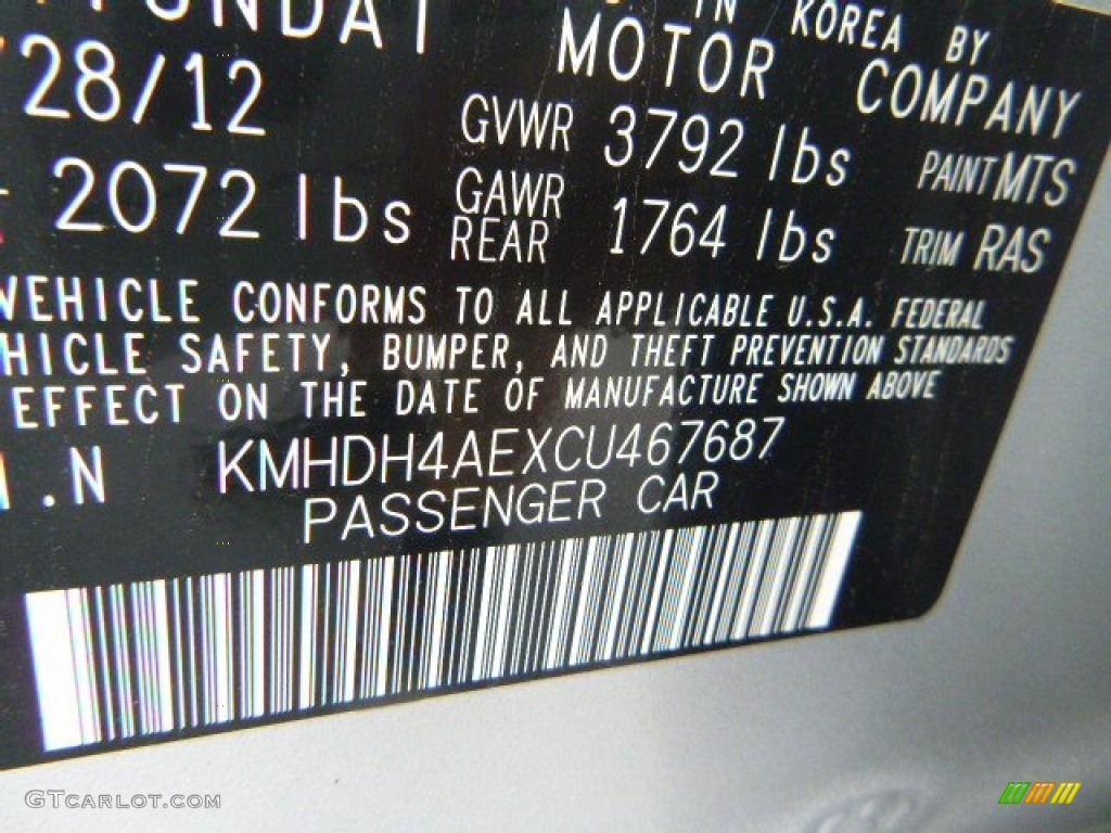 2012 Elantra GLS - Silver / Gray photo #14