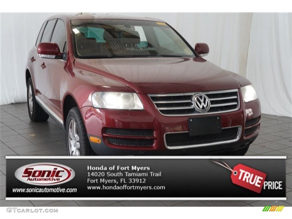 2006 Touareg V8 - Colorado Red Metallic / Pure Beige photo #1