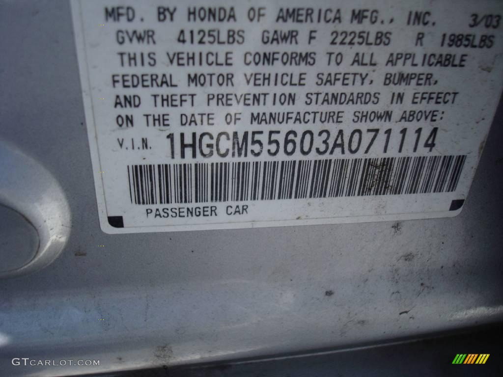 2003 Accord EX-L Sedan - Satin Silver Metallic / Black photo #28