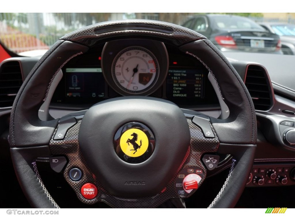 2014 Ferrari 458 Spider Rosso Steering Wheel Photo #105262110