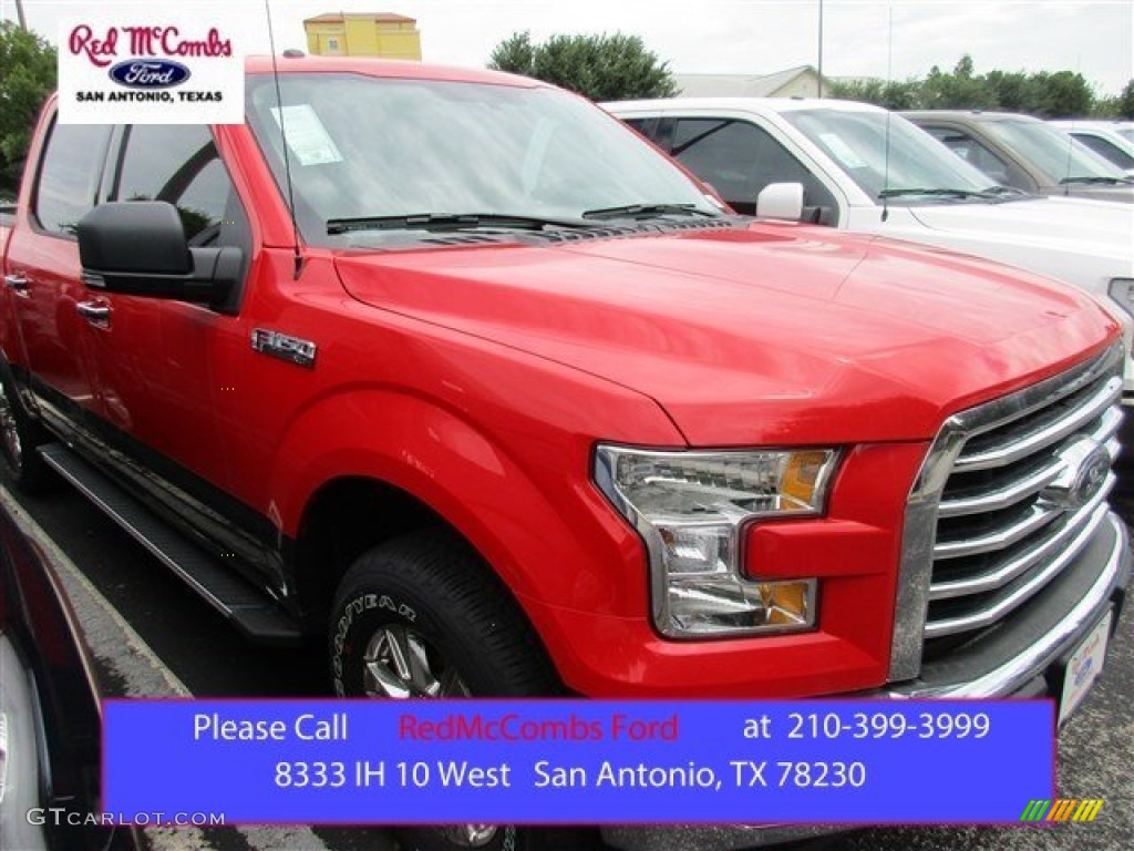 2015 F150 XLT SuperCrew 4x4 - Race Red / Medium Light Camel photo #1