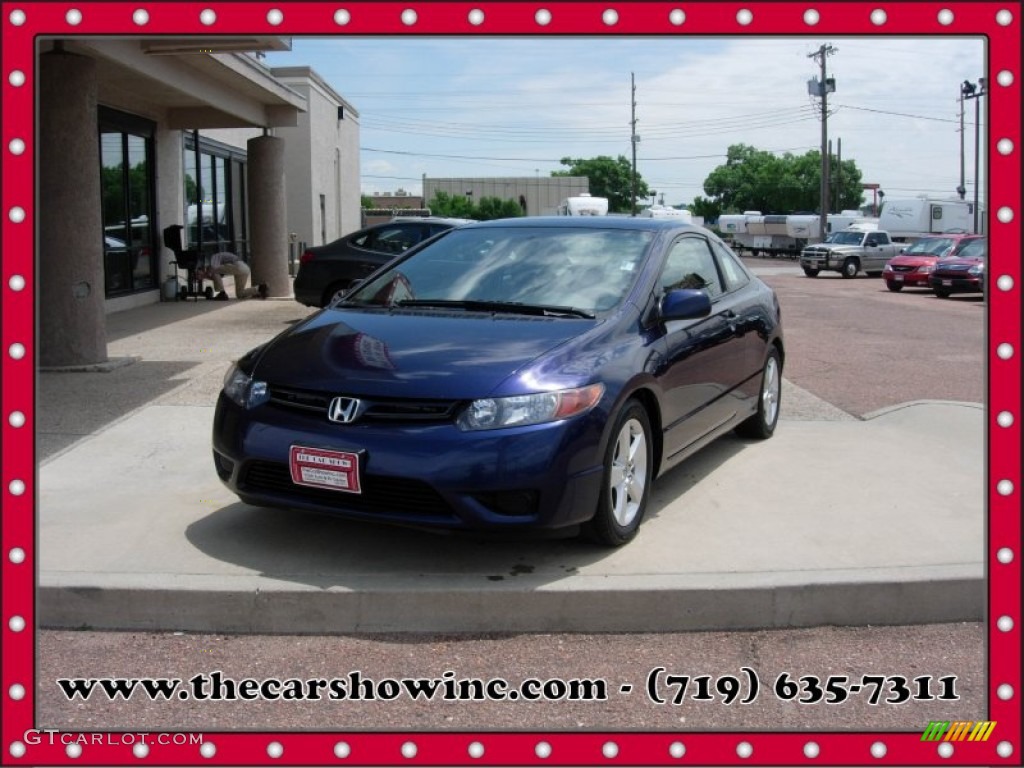 2008 Civic EX-L Coupe - Royal Blue Pearl / Gray photo #1