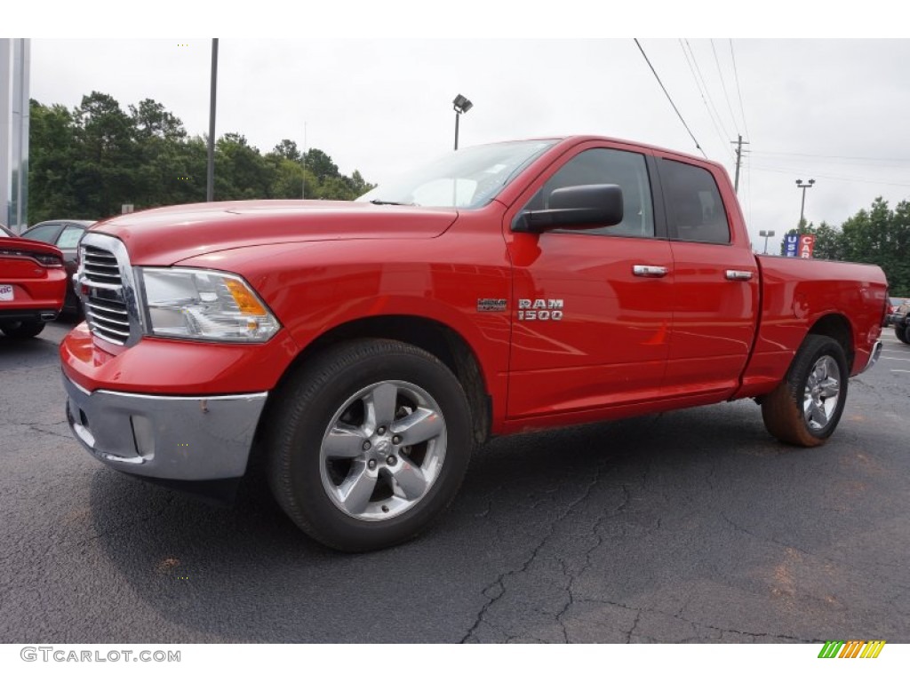 2014 1500 Big Horn Quad Cab - Flame Red / Black/Diesel Gray photo #3