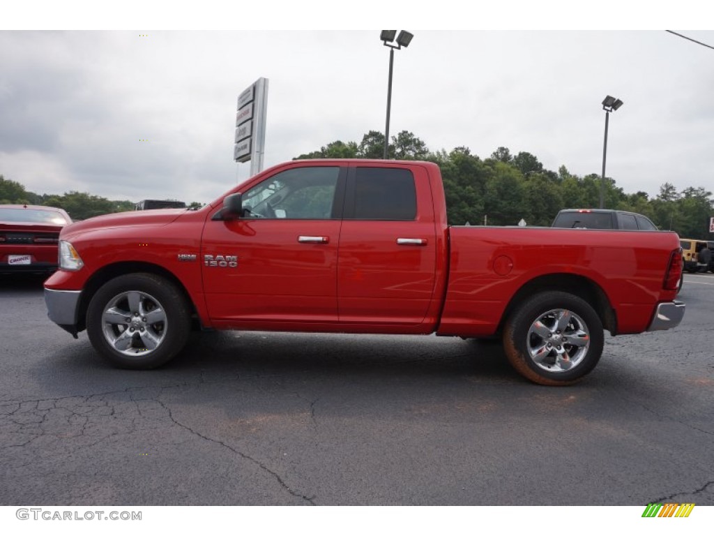 2014 1500 Big Horn Quad Cab - Flame Red / Black/Diesel Gray photo #4