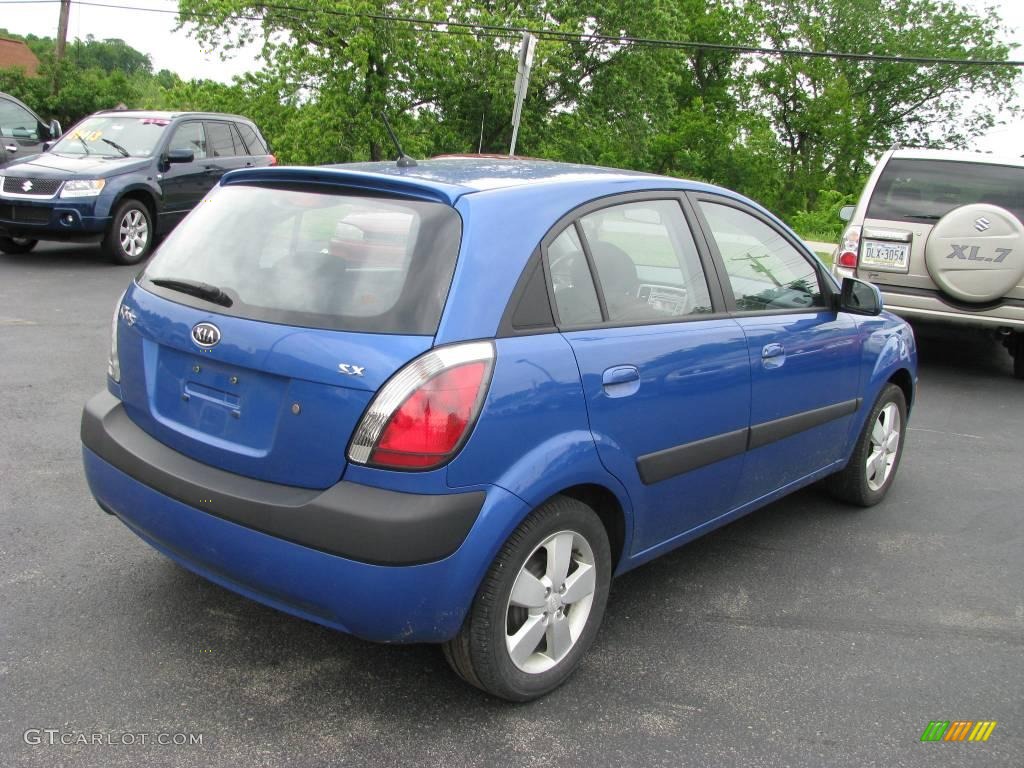 2007 Rio Rio5 SX Hatchback - Sapphire Blue / Gray photo #3