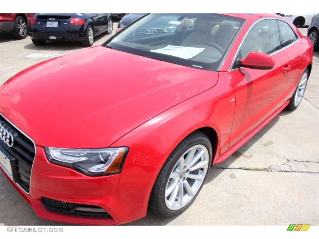 2015 A5 Premium Plus quattro Coupe - Brilliant Red / Velvet Beige photo #3