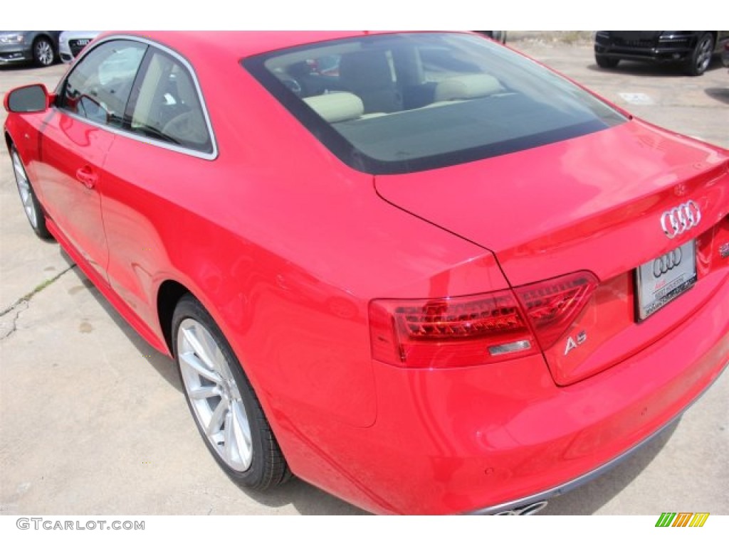 2015 A5 Premium Plus quattro Coupe - Brilliant Red / Velvet Beige photo #7