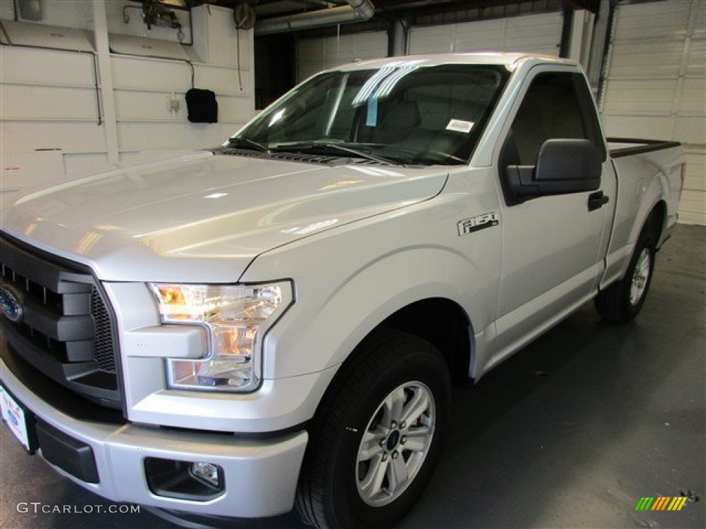 2015 F150 XL Regular Cab - Ingot Silver Metallic / Medium Earth Gray photo #3