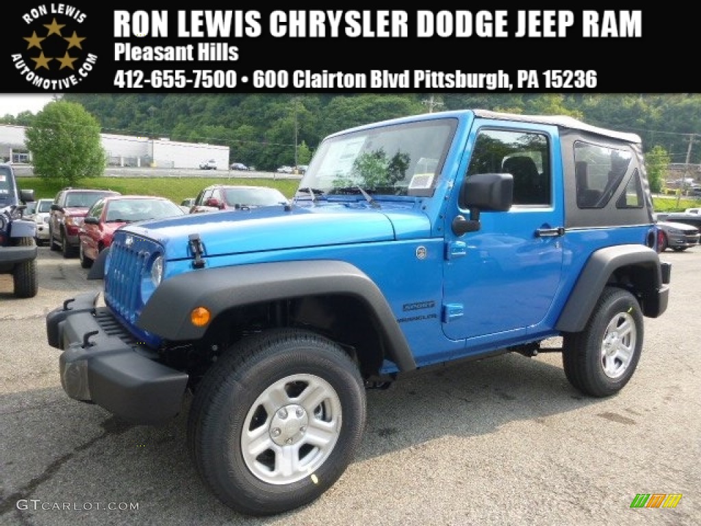 2015 Wrangler Sport 4x4 - Hydro Blue Pearl / Black photo #1